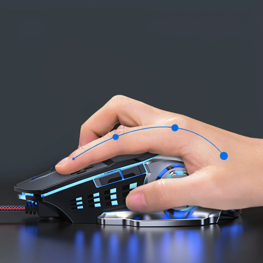 Mechanical Feel Wired Gaming Mouse RGB LED Backlight Macro Programming Ergonomic Mice For Desktop Laptop Computer Office