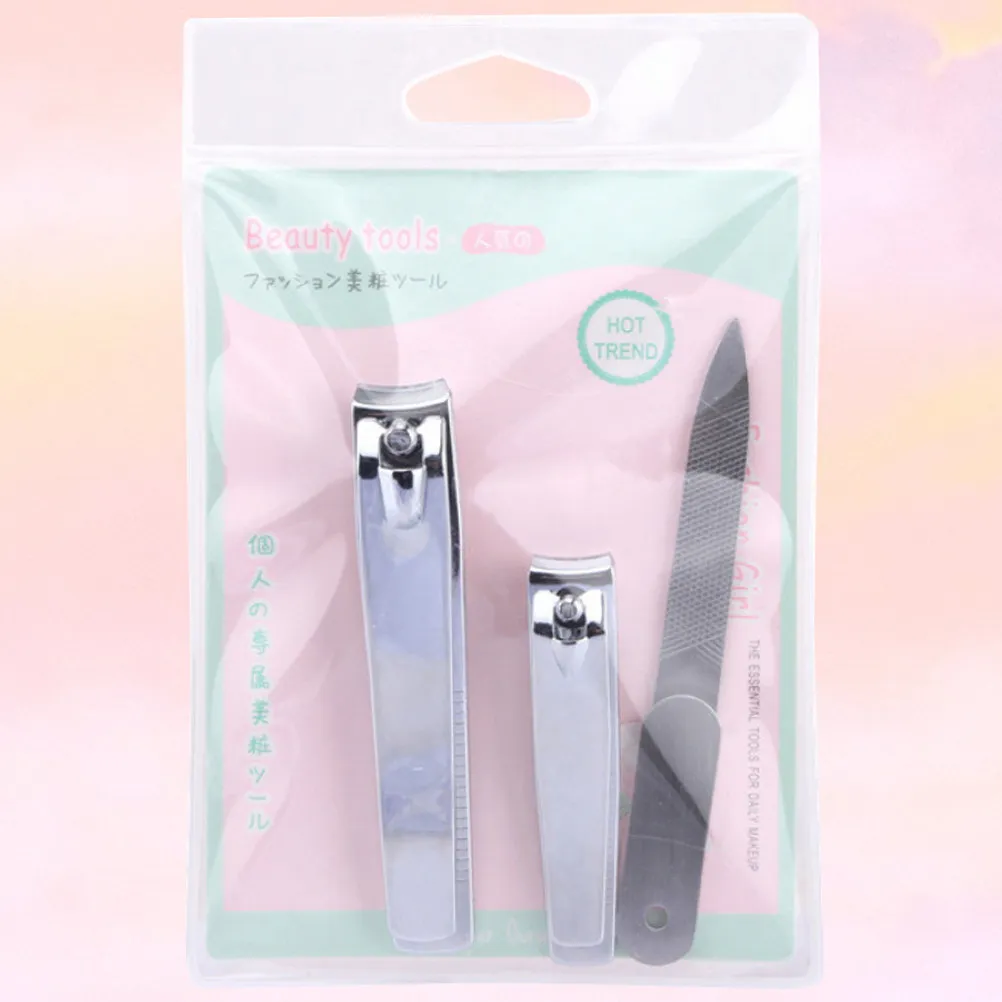 

3Pcs Professional Nail Cutter Set Stainless Steel Nail Trimmers Files Manicure Kit for Nails At Home Salon Travel