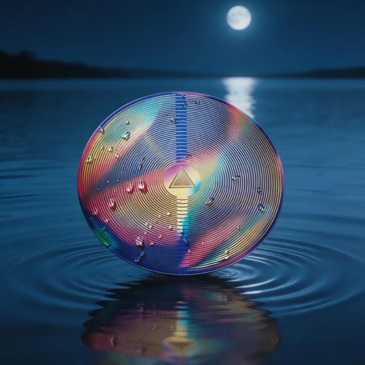 40 Circle Concentric Rainbow Pyramid Double sided Energy Disk MWO Meditation Energy Field Copper Gold