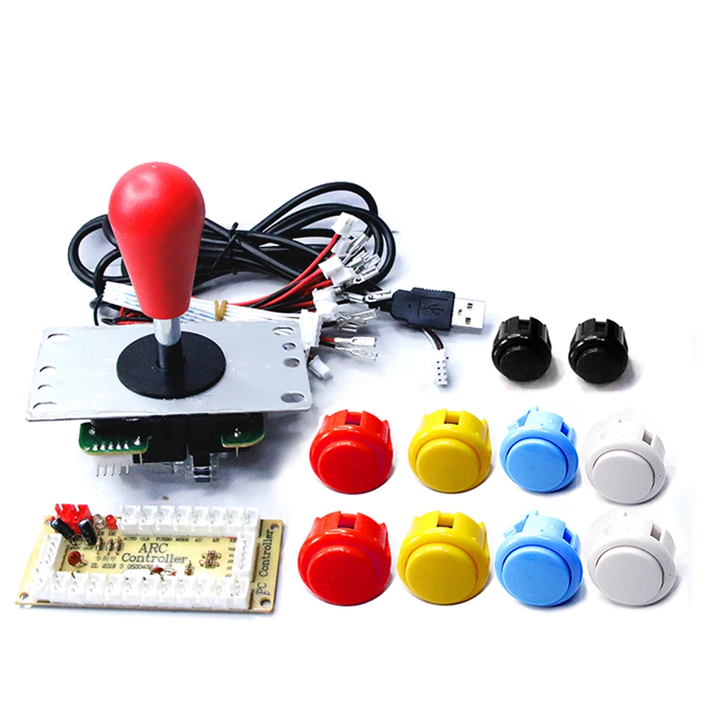 Copy SANWA Game Machine Arcade Console DIY Kit 8 Way Joystick Push Buttons For PC Raspberry Pi Zero Delay USB Board Controller