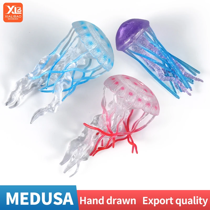Lernspielzeug für Kinder, Meerestiere, Modell – Quallen-Actionfiguren, PVC, Miniatur-Aquarium, Meeresleben, Szene, Dekoration, Geschenk