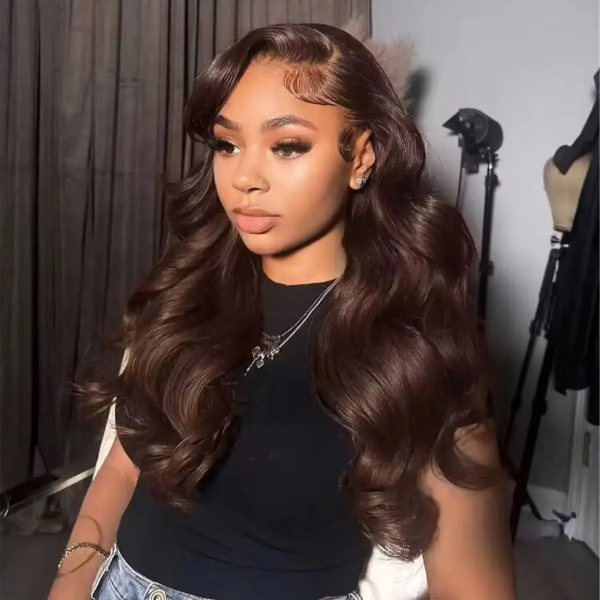 Chocolate Brown Body Wave Lace Front Wig 13x4 13x6 HD Transparent Lace Frontal 4x4 5x5 Lace Closure Colored Human Hair Wigs
