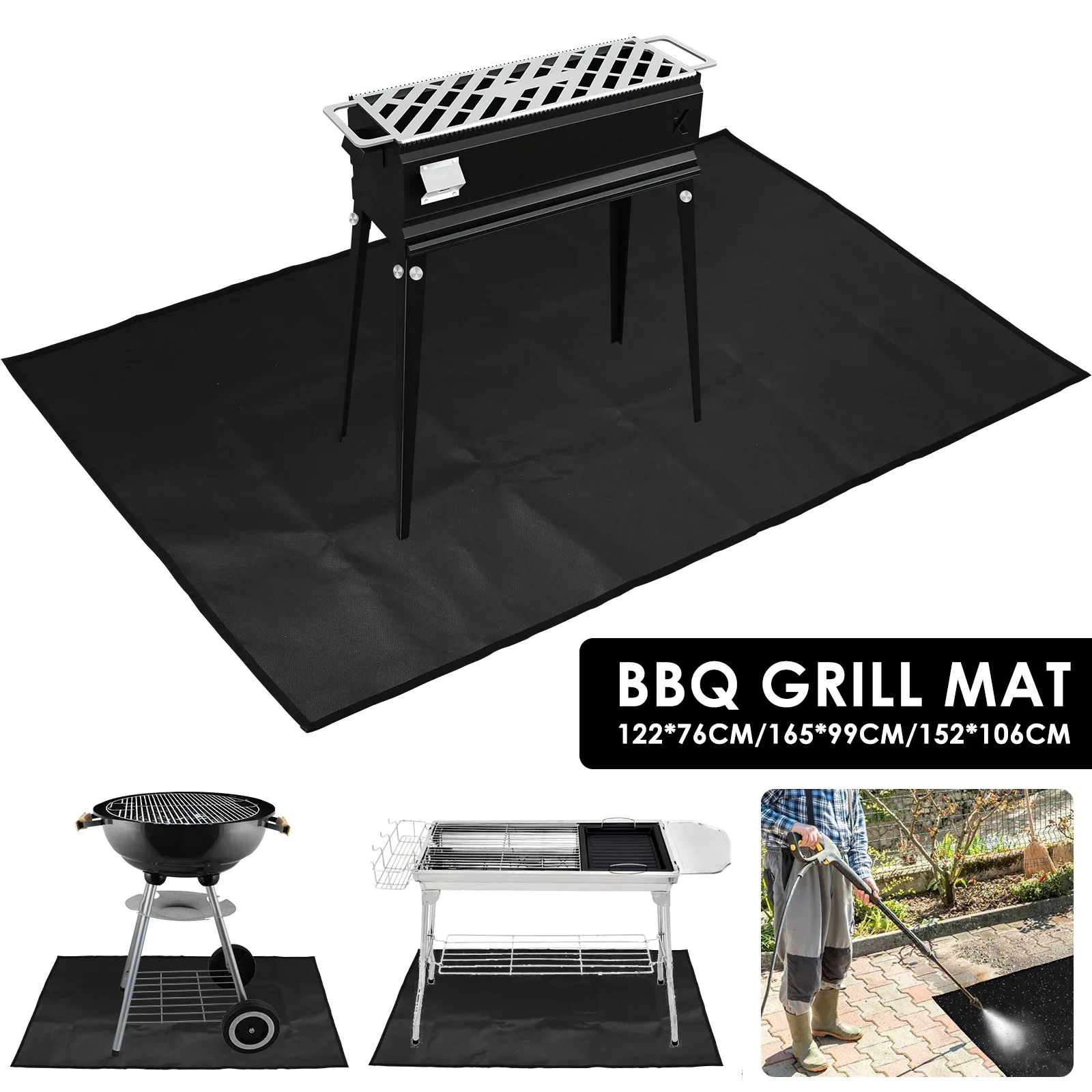 

Under Grill Mats for Outdoor Grill Fireproof Deck and Patio Protective Mats Waterproof Fire Pit Mat Reusable Oil-Proof Grill