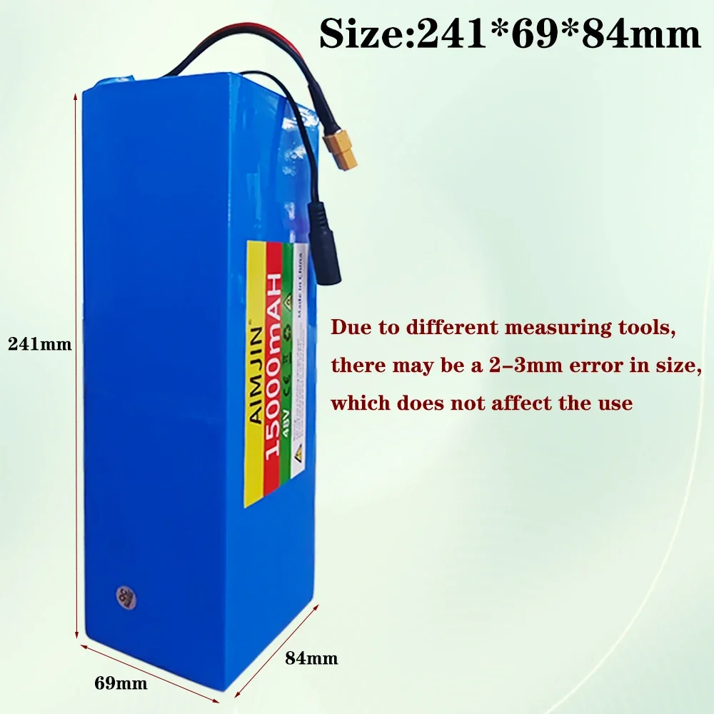 13S4P lithium battery 48V 15AH 18650 500W  battery For various electronic devices and transportation equipment+charger