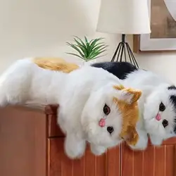 Lifelike Simulation Furry Hanging Cat Furry Hanging Decoration Realistic Cat Stuffed Doll Animal Soft Lifelike Cat Plush Toy