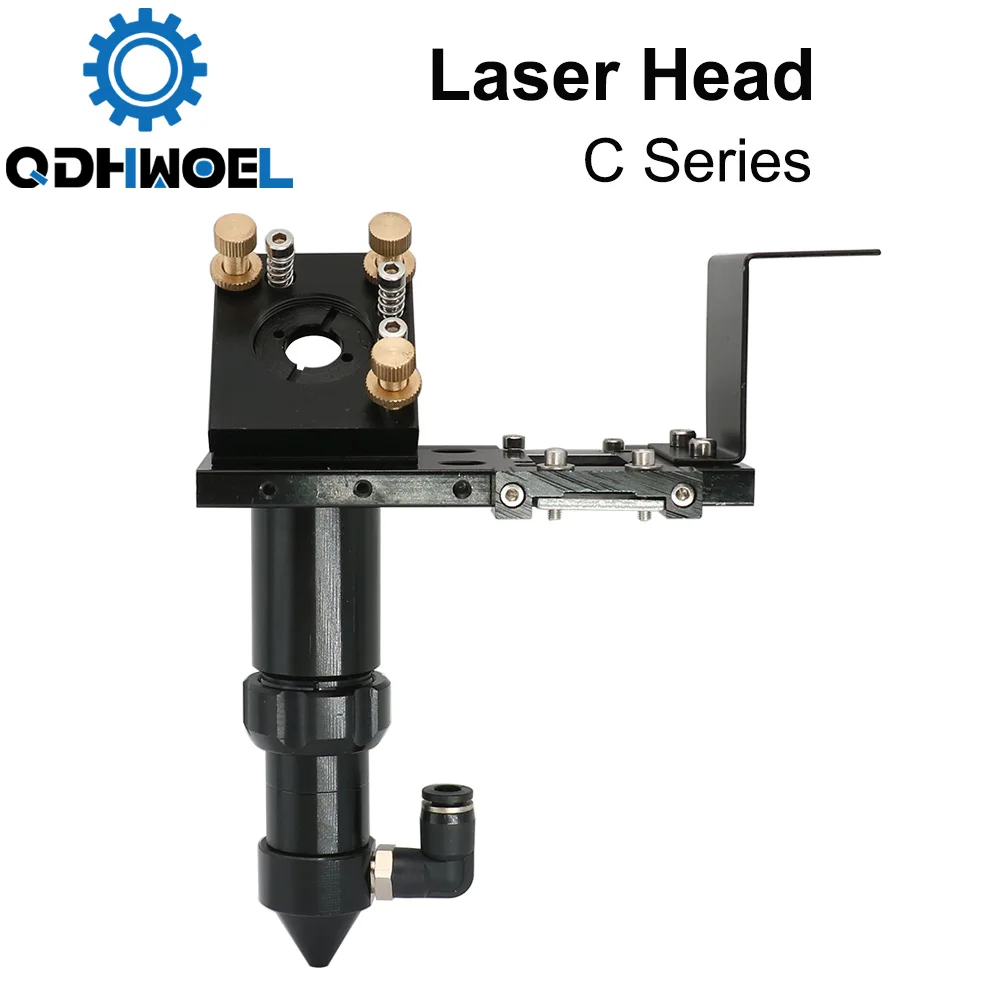 

QDHWOEL C Series CO2 Laser Head Dia.18 FL38.1& Dia.20 FL50.8/63.5/101.6mm Mount for Laser Engraving Cutting Machine(Black)