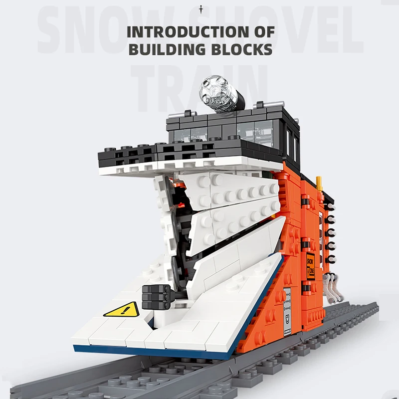 JIESTAR 59095 ハイエンド雪シャベル列車ブロック ライトトラック付き DIY ビルディングレンガパズル DIY おもちゃ子供クリスマスギフト男の子