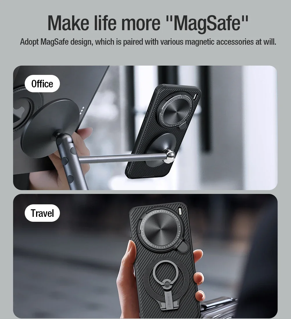 NILLKIN-Magnetic Case for Vivo X200 Pro, Dustproof, Anti-Fingerprint, Flip-Style Lens Protection, MagSafe Back Cover with Holder