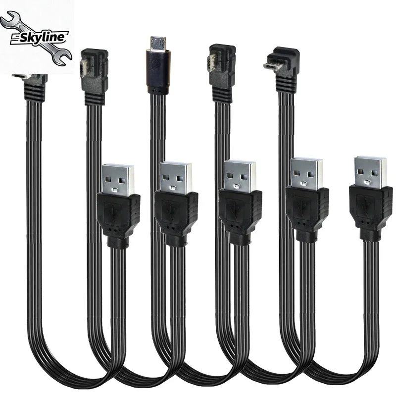 Elbow MicroUSB data cable Double elbow Android port device universal right angle charging short cable