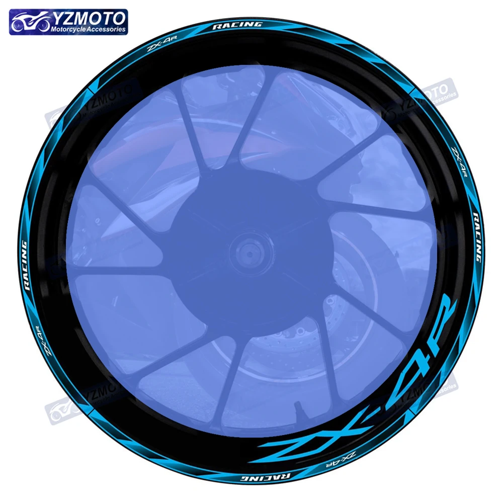 

For ZX-4R ZX4R Motorcycle Accessories Racing Front And Rear Wheel Hub 17 Inch Sticker Waterproof Reflective Rim Decal Stickers