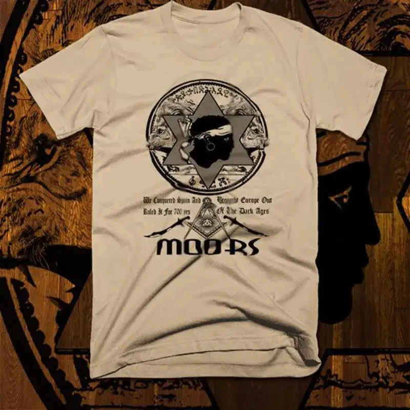 T-shirt Moorish noir, les Moors africains, conquérants de l'Espagne, histoire, nouveau tee-shirt