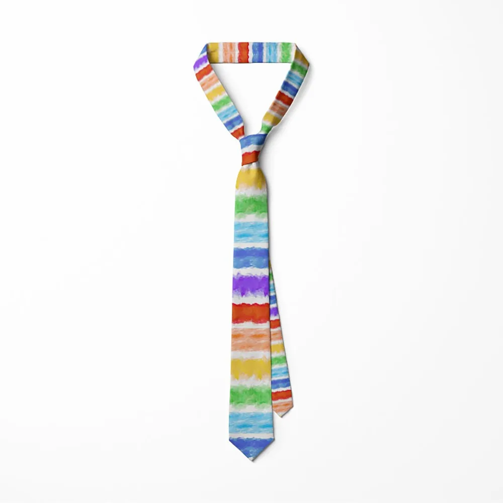 

Fashion 8cm Rainbow Tie Narrow Adjustable Colorful Tie Soft Hand Tied Men Necktie Unisex