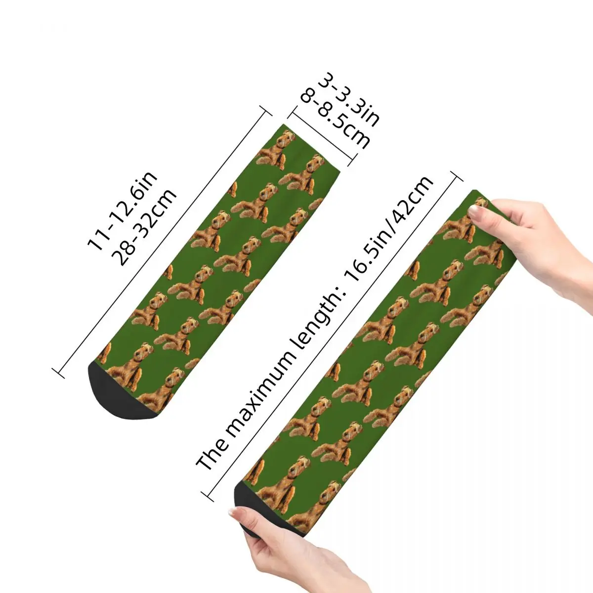 Airedale Terrier Hermosos calcetines para perros Harajuku Medias absorbentes del sudor Calcetines para todas las estaciones Accesorios para regalos de hombre y mujer