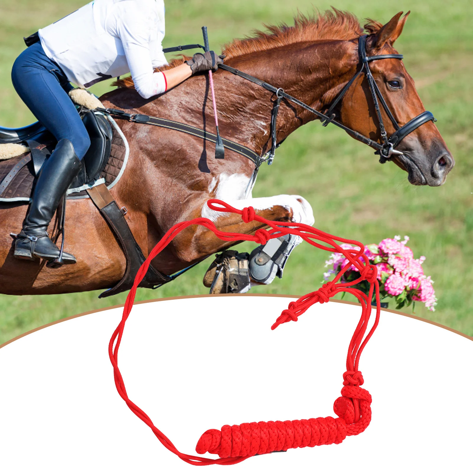 رسن الحصان شديد التحمل، رسن حبل مضفر للتدريب على Bridles Bridles، معدات ركوب الخيل الخارجية، مستلزمات الحصان الآمنة #1