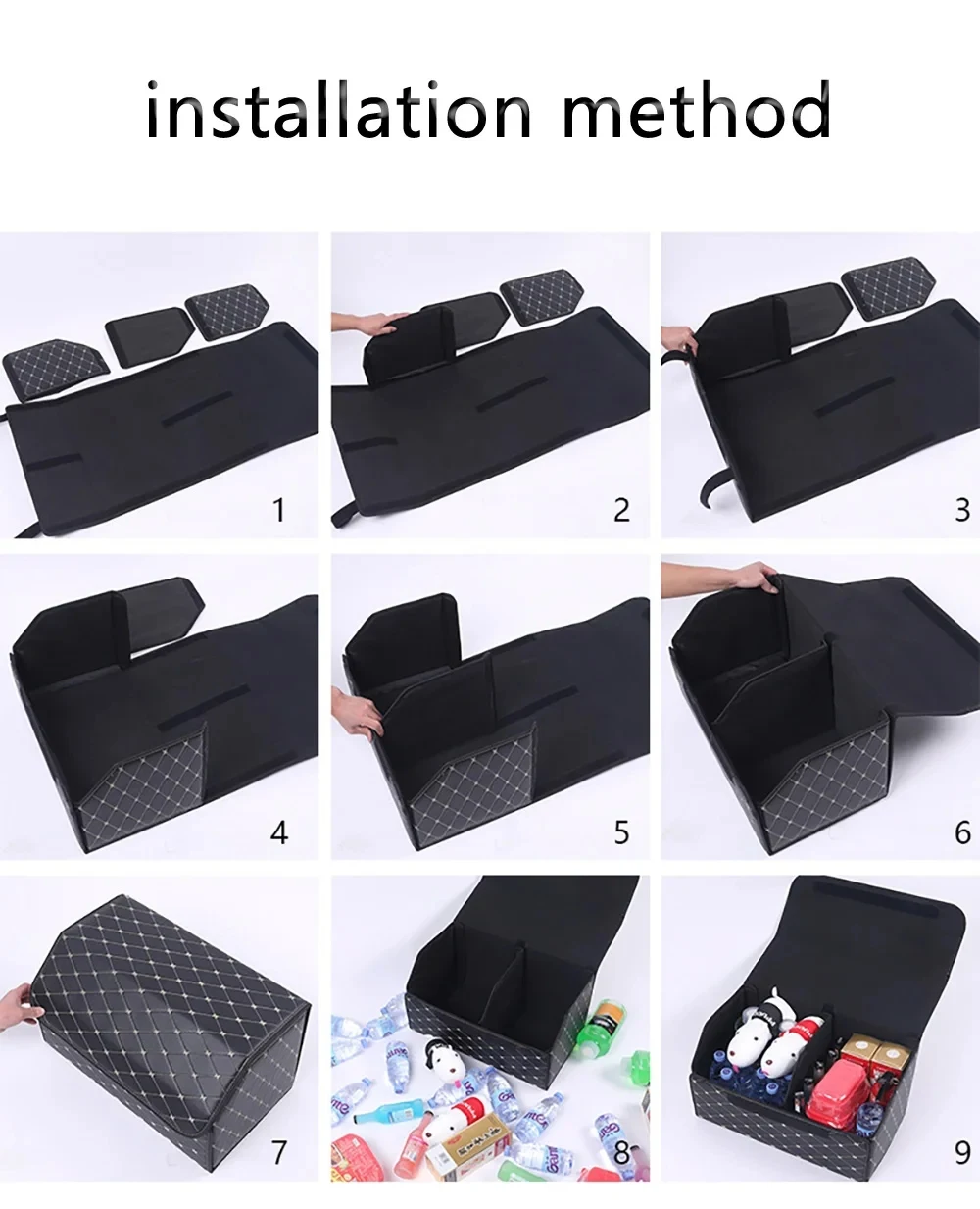 Multipurpose Collapsible Car Trunk Storage Organizer With Lid Portable Car Storage Bag Car Trunk Organizer image 5