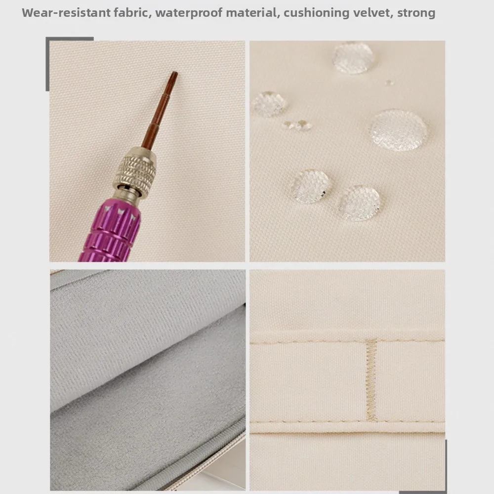 Tas Laptop Portabel dengan Pegangan, Ringan, Ultra Tipis, Bahan Lembut, Ritsleting Ganda, Sarung Notebook untuk Penggunaan Kantor