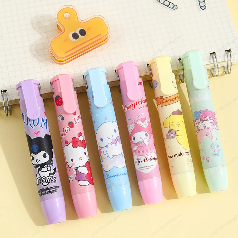 Creative Sanrio Hello Kitty Press Eraser Anime Kuromi Melody Cinnamoroll Cartoon Kawaii Stationery Gift Office School Supplies