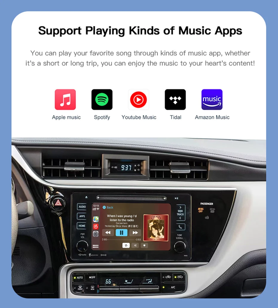 BONROAD Wireless Carplay Android Auto für TOYOTA CHR Corolla Camry Auris Prius RAV4 Avensis Highlander Touch2 Entune 2.0 Decoder – Detail 9