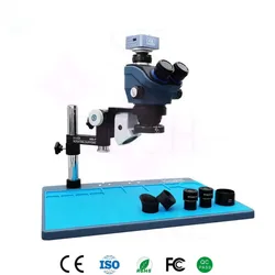 Kaisi Zoom Trinocular Stereo Microscope Set With 4K HDMI Video Camera TX-350s Plus 3.5X-100X For Soldering Repair