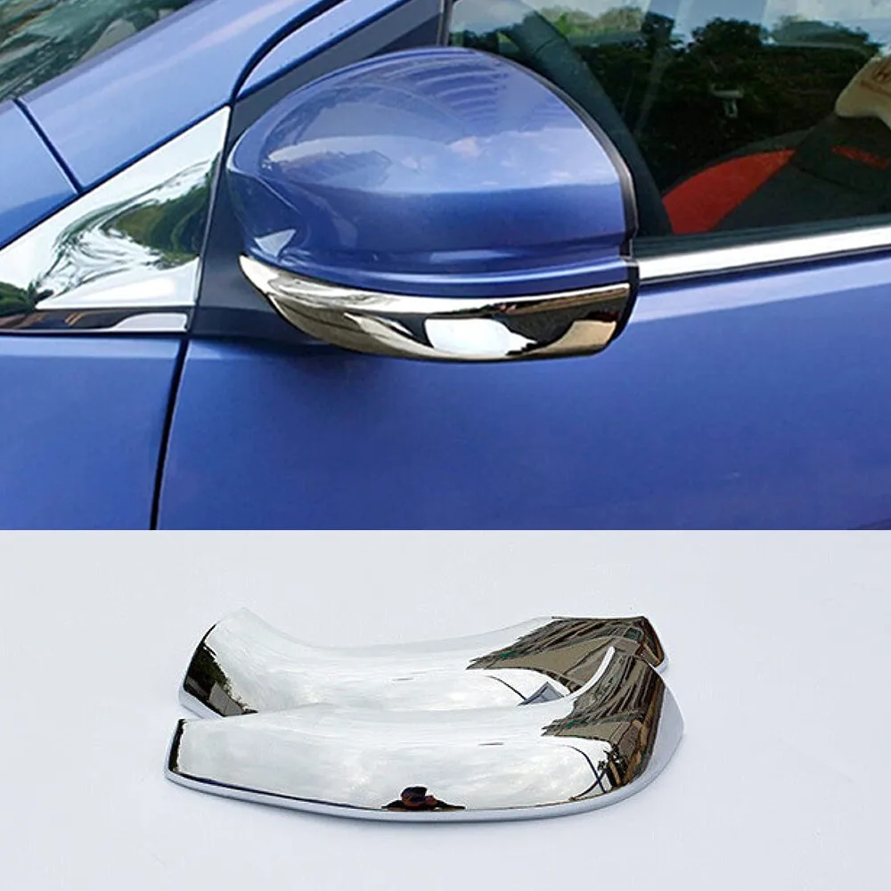 

For Honda Fit Jazz 2014-2018 Car Sticker Rearview Side Mirror Cover Exterior Trim Chrome Silver Accessories Vehicle Decoration