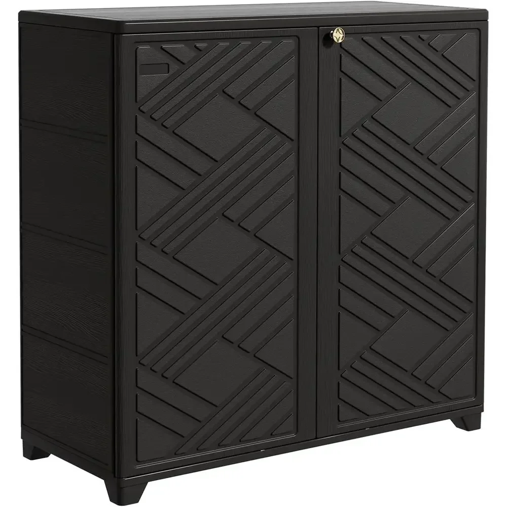 Outdoor Resin Storage Cabinet with Waterproof Feature for Patio, Garden, and Backyard
