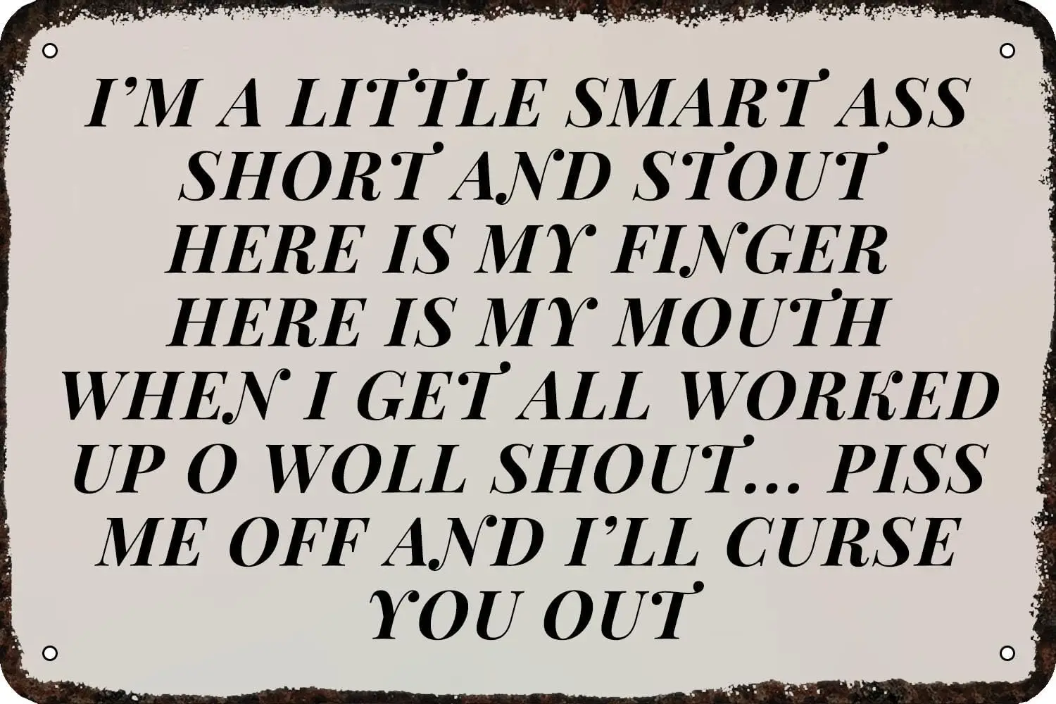 Im A Little Smart Ass Vintage Metal tin Sign Funny Art Wall Decorations for Home Man Cave Bedroom Bar Bathroom