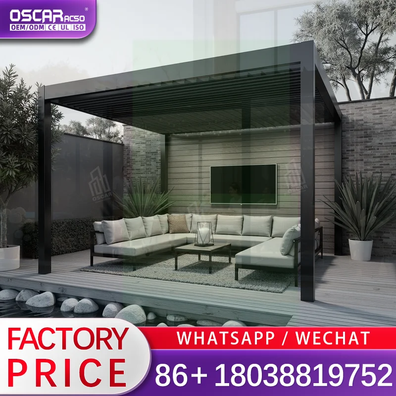 Sustainable Waterproof Outdoor Aluminum Frame Hardtop Gazebo for Terrace Garden Inspired by Nature pergola