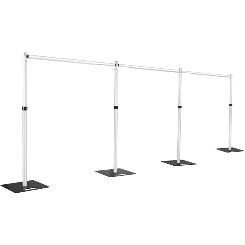 

10x30Ft Pipe and Drape Stand, Heavy Duty Backdrop Stand, 6-10' Tall x 10-30' Wide Adjustable Pipe and Drape, Backdrop Stand, Alu