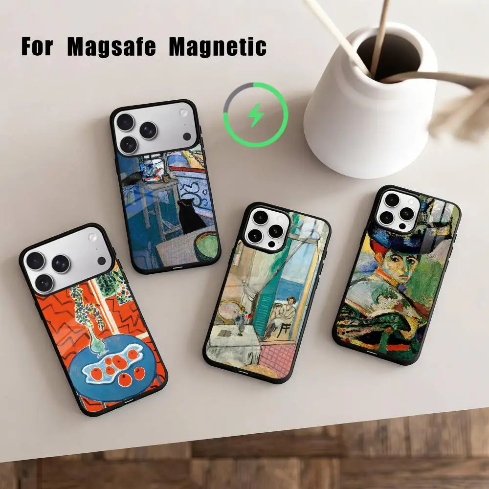 

H-Henri M-Matisse Art PaI Phone Case For iPhone17,16,15,14,13,12,11 Plus,For Magnetic Wireless Charge Cover