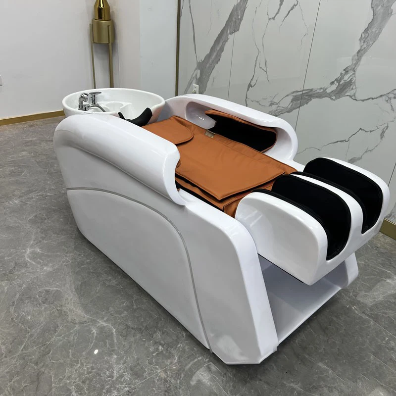 Intelligent Shower Shampoo Chairs Barber Shop Luxury Lounge Shampoo Chairs Equipment Hairdressing Chaise Salon Furniture WZ50SC