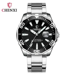 CHENXI 8205 Men's Quartz Watch Waterproof Wristwatch Stainless Steel Strap Trendsetter Watches for Men Reloj Hombre Gift Clock