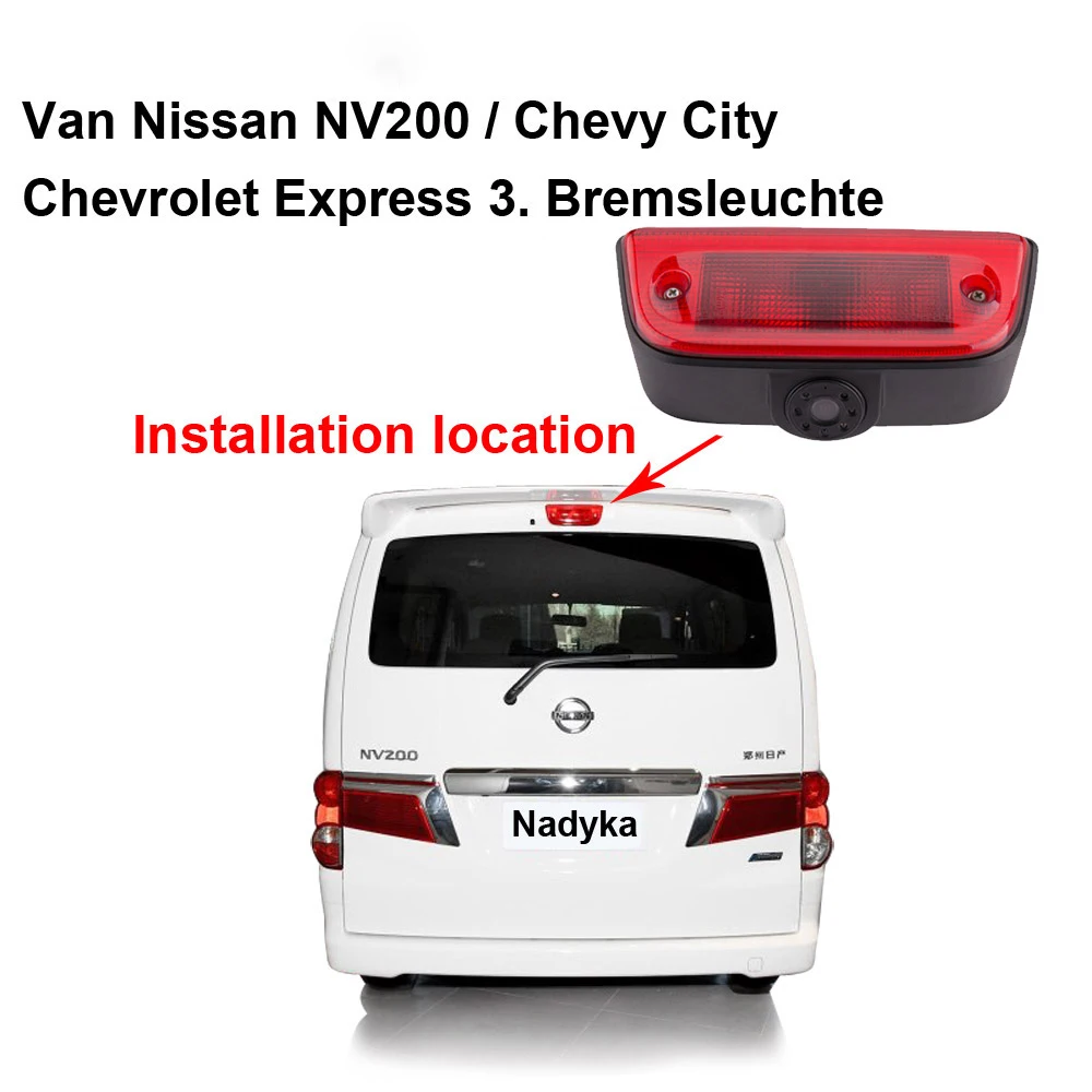 HD 1080P parking Car Backup Reverse Camera For Nissan NV200 Chevy City Chevrolet Express Brake Light Van CCD transporter Kombi