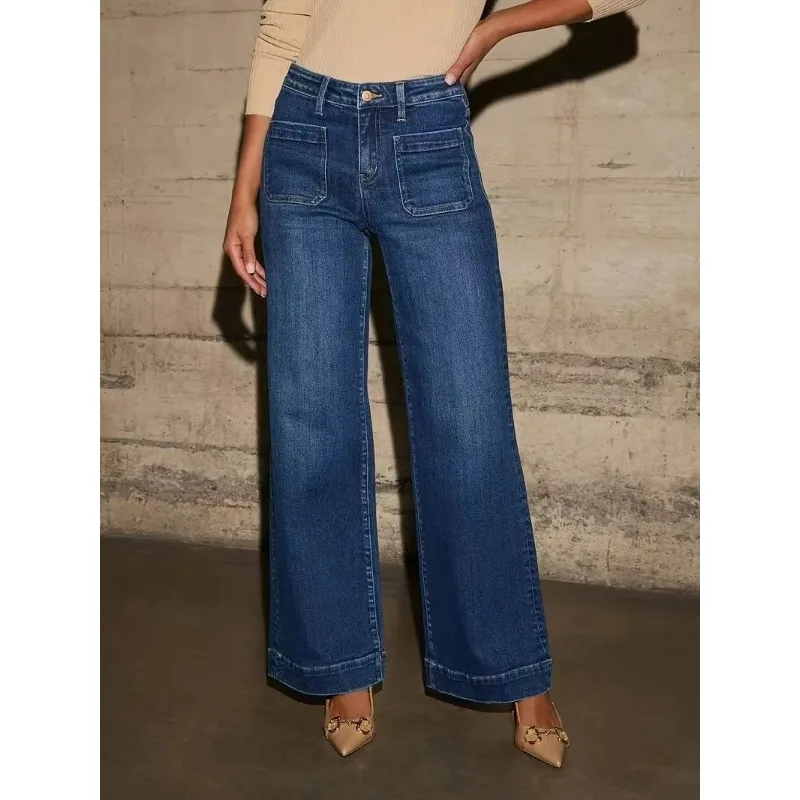 Women's 2025 New Straight Loose Wide-leg Jeans Women 3