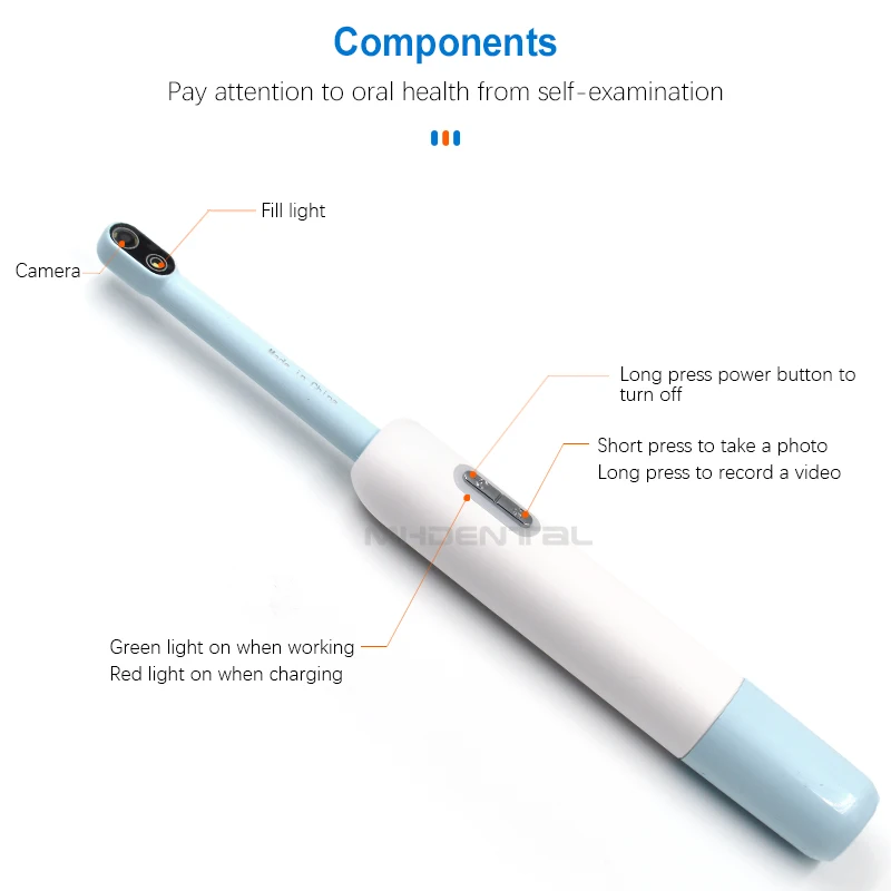 Kamera Intraoral gigi WiFi nirkabel 2 juta piksel 7 lensa HD kamera inspeksi endoskopi gigi gratis instalasi perangkat lunak