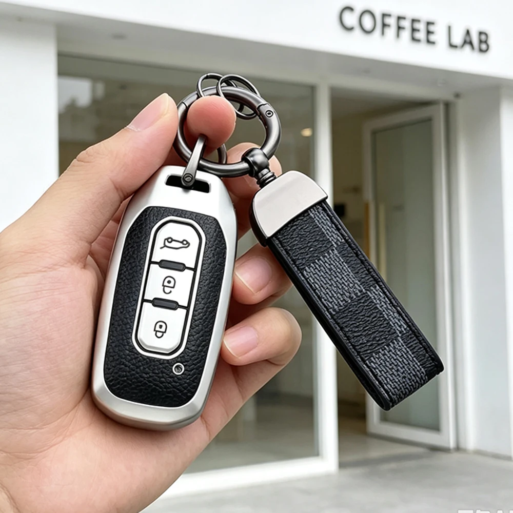 Leather Car Fob Key Cover for Ford Transit Custom Territory EcoBoost 2017-2021 Protector Auto Shell Holder Case