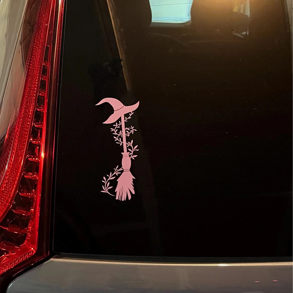 Funny Witches Broom Car Styling Vinyl Decals,Die Cut Vinyl Waterproof Tuning Stickers Accessories
