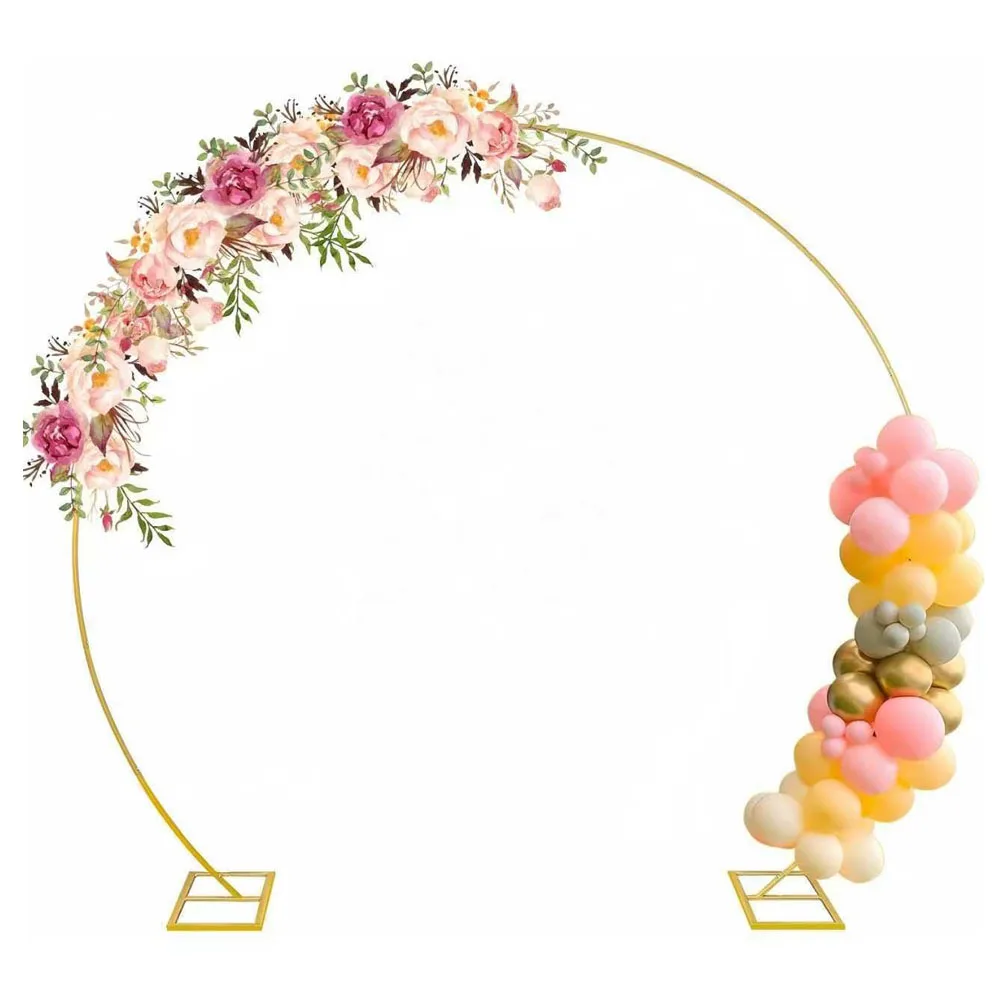 

Metal Gold Wedding Arche Circular Balloon Stand Party Decoration Backdrop Arch Birthday Party Balloon Arch Baby Shower Decor