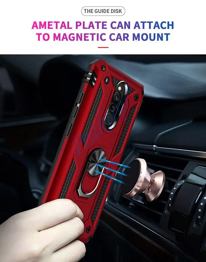 Luxury Armor Shockproof Case For Xiaomi Redmi 8 Cover Silicone Bumper Case For Redmi 8A redmi8 7 7A 9 9A 9C Metal Ring Cover