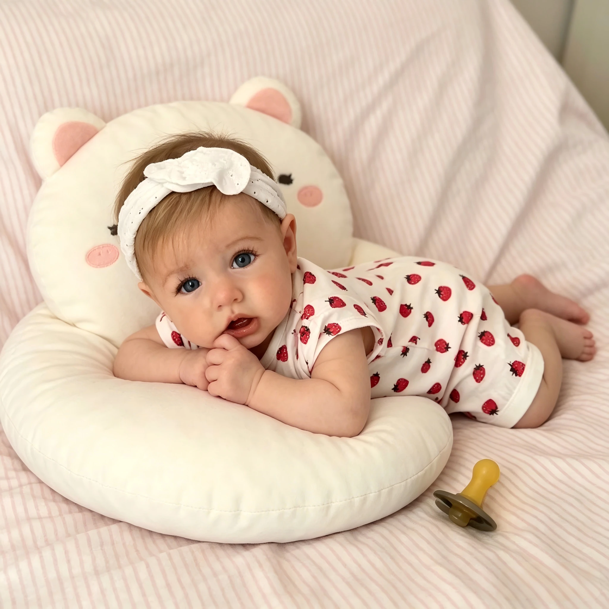 

Baby Girl Strawberry Romper, Soft Cotton Short Sleeve Bodysuit, Comfortable Infant Jumpsuit for Summer Daily Wear