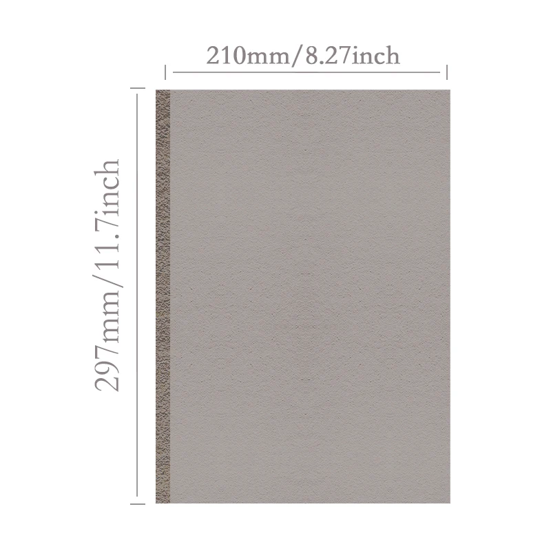 5pcs A4 1mm 1.5mm 2mm 3mm Gray Cardboard  Grey Paperboard Hard Thicked Paper For DIY Handmade Mould Album Cover Package Painting