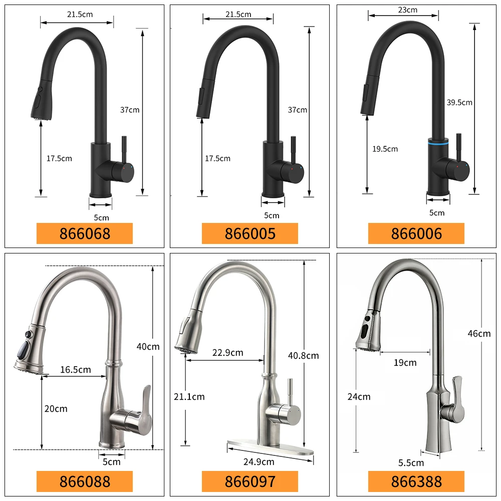 Kitchen Faucets Black Single Handle Pull Out Kitchen Tap Single Hole Handle Swivel 360 Degree Water Mixer Tap Mixer Tap 408906