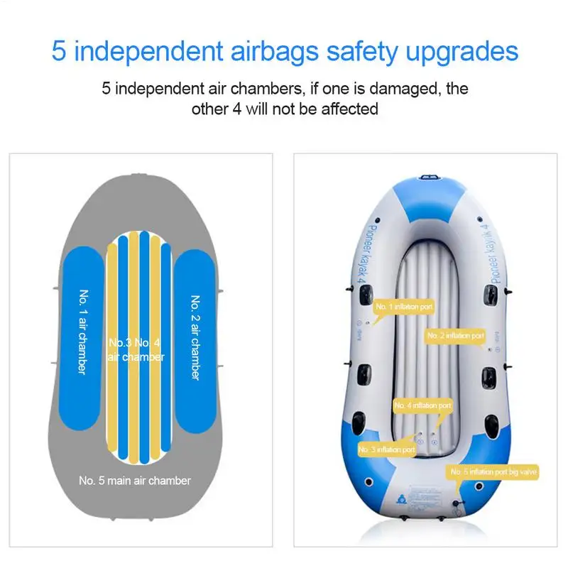 قارب صيد قابل للنفخ في الهواء الطلق قارب عائم الانجراف قارب المحمولة بحيرة تعويم مع مضخة يدوية مجداف وسادة مقعد حبل بجولة
