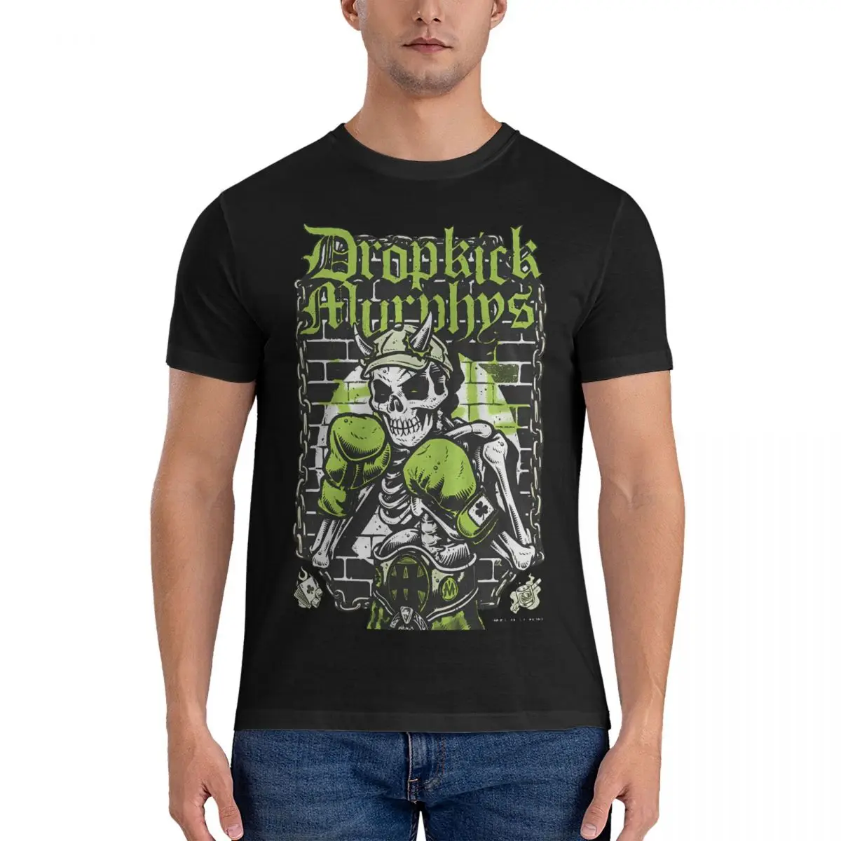 Men's Rock T Shirt Dropkick Murphys Pure Cotton Tops Cool Short Sleeve Crew Neck Tee Shirt Birthday Present T-Shirt