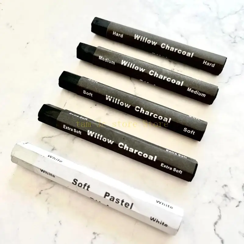 Charcoal Drawing Set Charcoal Sticks Artist Charcoal Pencils Water Soluble Charcoal Strips for Drawing Sketching Shading D0UA