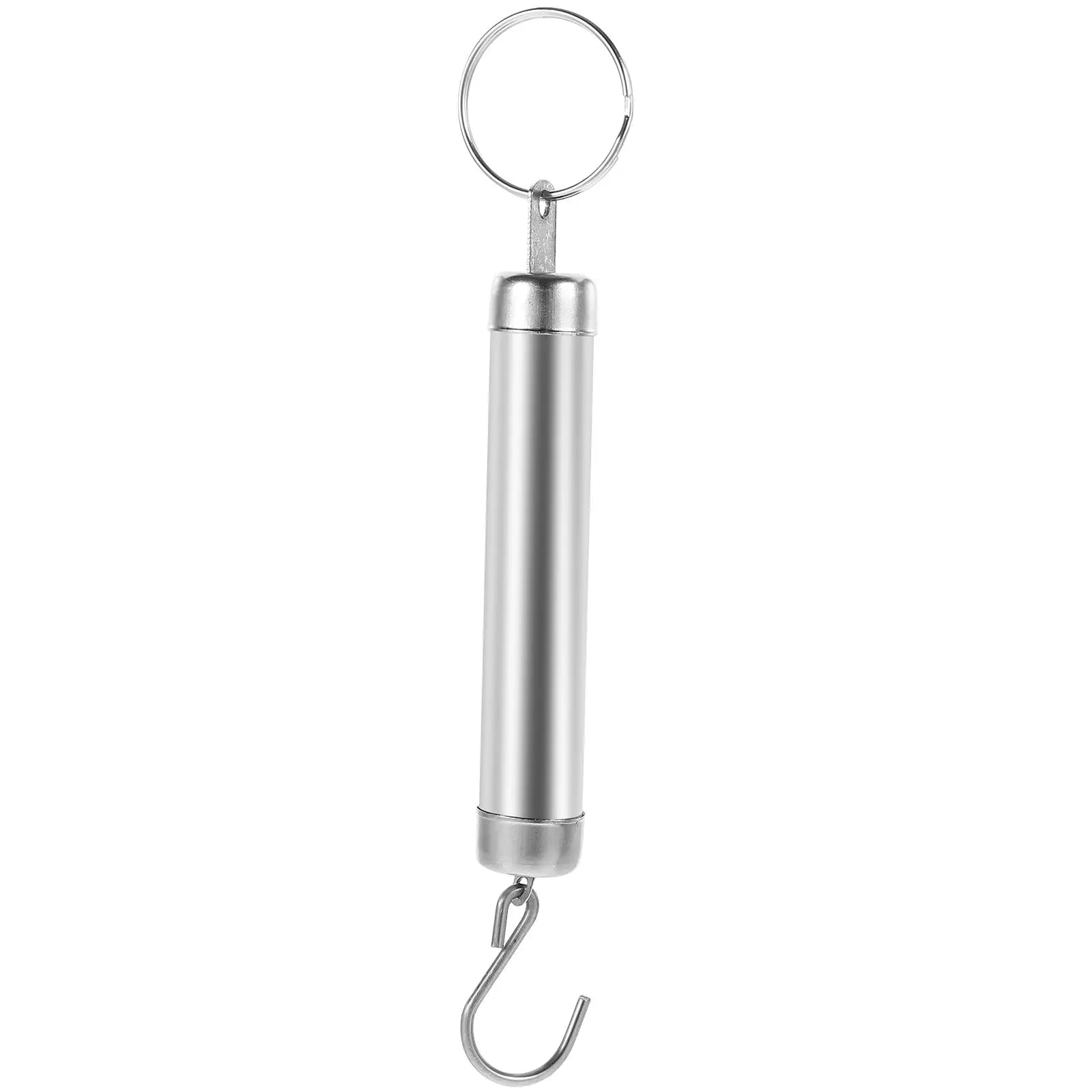 Silver 5kg Mechanical Spring Scale Hook Kitchen Luggage Weighing Balance Portable Travel Fishing Compact Easy Use