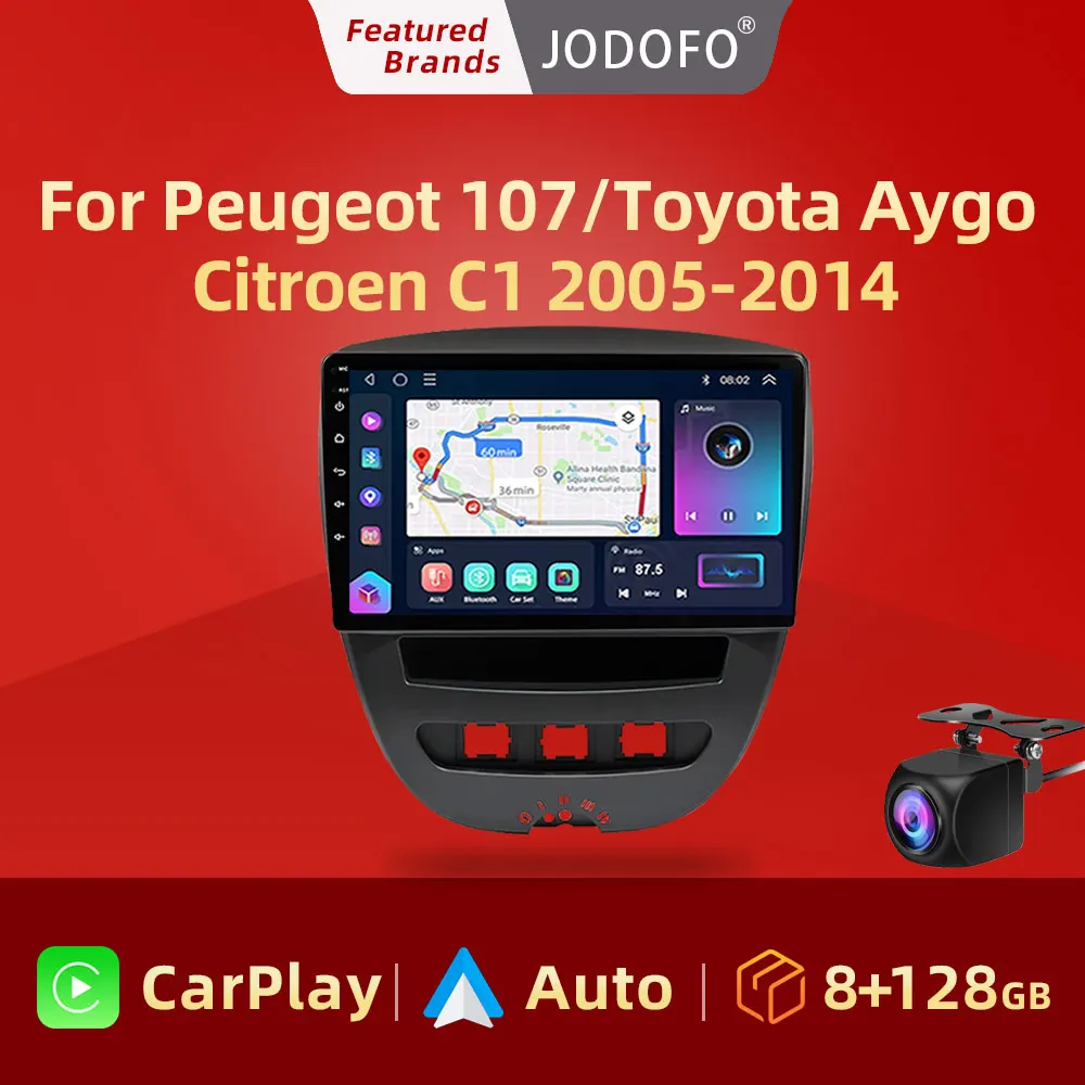 

Android 10 For Peugeot 107 Citroen C1 Toyota Aygo 2005 - 2014 Car Radio Multimedia Video Players CarPlay 2 din no dvd Carplay