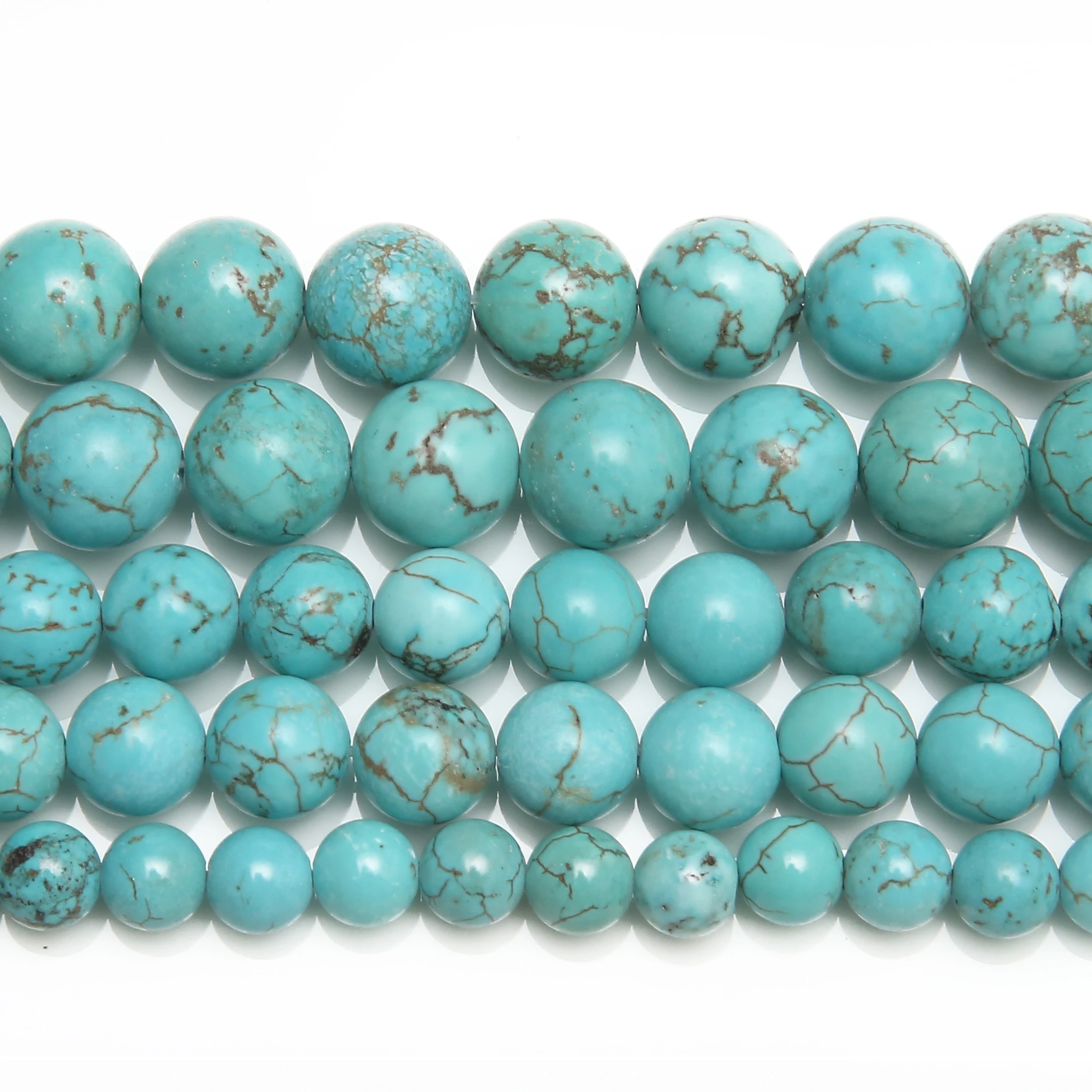 New Natural Lt Blue Howlite Turquoise Round Loose Beads 15\