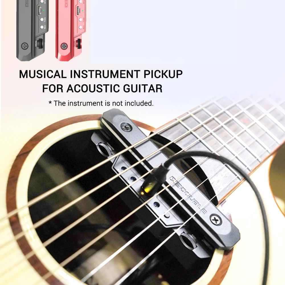 

DOUBLE X0 Guitar Pickup Preamp Soundhole Pickup with Volume & Tone Control Musical Instrument Accessories for Acoustic Guitar