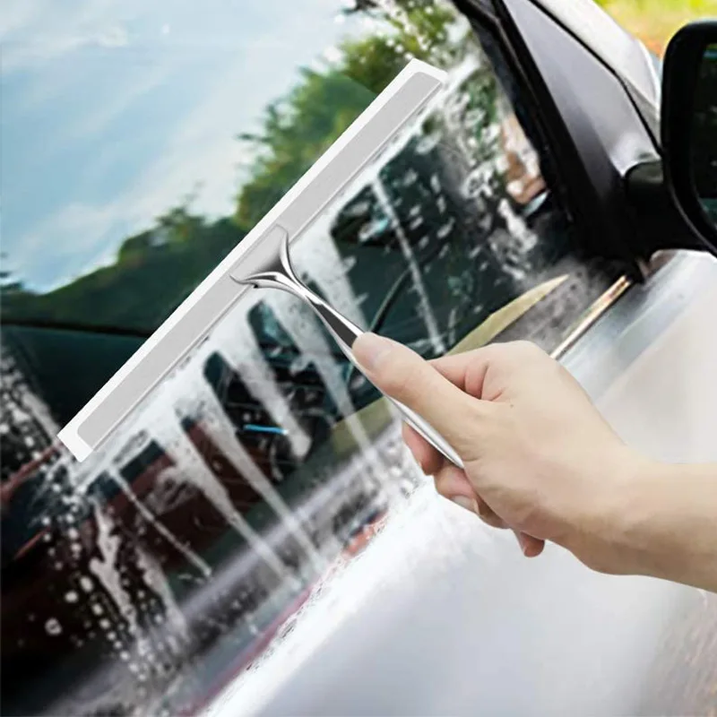 Stainless Steel Shower Squeegee with Silicone Window Cleaning Tool Glass Wiper For Bathroom Kitchen Car