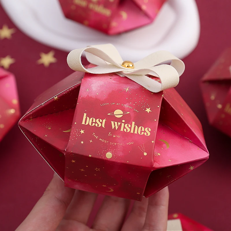 Empty Gift Box Cardboard Chinese Ink Style Letters Gilding Printing and Dyeing Exquisite Accessories Wedding Desktop Decoration